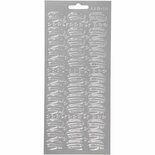Stickers Zilver - Hoed Stickers - Zelfklevende Feestelijke Plakstickers - DIY Decoratie Voor Scrapbooking & Kaarten Maken - 10x23 cm