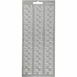 Stickers Zilver - Hoeken Stickervel - Zelfklevende Decoratieve Stickers - DIY Kaarten Maken & Scrapbooking Versiering - 10x23 cm
