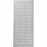 Stickers Zilver - Menu Stickers - Zelfklevende Kaarten Stickervellen - DIY Tafeldecoratie & Scrapbooking - 10x23 cm