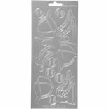 Stickers Zilver - Sport Stickers - Creatieve Plakstickers Met Sportmotief - Zelfklevende DIY Feestelijke Versiering - 10x23 cm