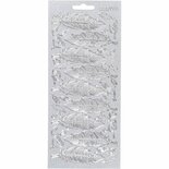 Stickers Zilver - Veren Stickervel - Zelfklevende Stickers Voor Hobby & Knutselen - DIY Kaarten Maken & Scrapbooking - 10x23 cm