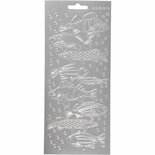 Stickers Zilver - Vissen Stickervel - Maritieme Zelfklevende Stickers - DIY Kaarten Maken & Scrapbooking - 10x23 cm
