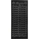 Stickers Zwart - Tillykke Stickervel - Zelfklevende Feestelijke Stickers - DIY Decoratie Voor Verjaardag, Huwelijk & Scrapbooking - 10x23 cm