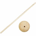 Mini Houten Standaard - Houten Staafje Op Voet - Decoratiestandaard voor Kleine Projecten - DIY Standaard - Hoogte 30cm - Diameter 6,5cm - 5 Setjes