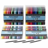 Textielstiften - Permanente Textielstiften - Textiel Decoreren - Stoffen Versieren - Dubbele Punt - Katoenen Textiel Versieren - Stiften Textiel - T-shirt Versieren Stiften - Lijndikte 2,3mm en 3,6mm
