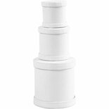 Trommel dozen set, wit, H: 4+5+7 cm, d 4+5+6,5 cm, 1 set