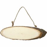 Houten Deurschild - Bord Met Schors - Rustieke Stijl - Houten Bord - DIY & Decoratie - Ophangkoord - 1 Stuk