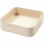 Houten Dienblad - Vierkant Dienblad - DIY Tafeldecoratie - Luxe Houten Plateau - Theeserver Dienblad - Zelf Beschilderen - H 7 cm - 25x25 cm - 1 Stuk