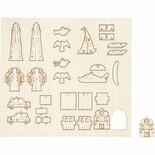 DIY Houten Figuren - Gesneden Houtfiguren - Knutselset - DIY Decoratie - Licht Hout - Creatief & Hobby - 1 Set