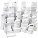 Witte Kartonnen Dozen – Dozen voor Decoratie – Assortiment Dozen – Kartonnen Dozen – Knutseldozen – Diverse Maten – 168 Stuks