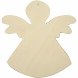 Engelen Hout Bruin - Houten Engelen - DIY Houten Engelen Decoratie - Knutselen Met Houtfiguren - Engelenfiguur 12x11cm