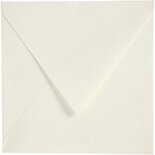 Enveloppen Off-white - Luxe Enveloppen - Vierkante Enveloppen - Hamerslag Afwerking - 16x16 cm - 120 Gr - 50 Stuks