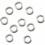 Eyelets - Zilveren DIY Metaalringen - Hoogte: 3 mm - Diameter: 8 mm - Gatgrootte: 4,8 mm - Inhoud: 50 Stuks - Handwerkaccessoires - Sieraden Maken - Metaalringen
