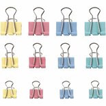 Foldback Clips - Metalen Klemmen - Pastelkleuren - Diverse Maten - Ideaal Voor Papier en Documenten - Brede Clipmaten 15-19-25 mm - Set van 30 Stuks - Voor Scholen en Kantoor