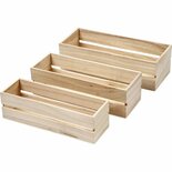 Fruit Krat - Miniatuur Kratten - DIY Decoratie - Houten Kratten - Kleine Fruitkratten - Hobby Decoratie - Set Van 3 Kratten - Creatieve Decoratie Kratten - Diverse Maten - 3 Stuks / 1 Set