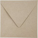 Gerecyclede Envelop - Natuurlijke Enveloppen - Vierkante Enveloppen - Milieuvriendelijke Enveloppen - DIY Enveloppen - Hobby Knutselmateriaal - Decoratieve Enveloppen - 16x16cm - 120gr - 50 Stuks