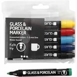 Glas- En Porseleinstiften - Semi-dekkende Stiften - Hobby Glasstiften - DIY Glas Decoratie - Porselein Stiften Voor Decoratie - Knutselmateriaal Stiften - Lijndikte 1-3mm - 6 Stuks