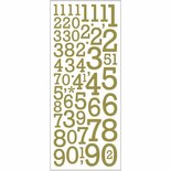 Glitter Stickers - Goud Cijfers - Zelfklevende Strass Stickers - Feestelijke DIY Knutselstickers - Glanzende Versierstickers - Wenskaarten & Scrapbooking - 10x24 cm - 2 Vel