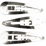 Metalen Haarspeld Verzilverd - DIY Haaraccessoires - Knutselen Haarclips - Haarclips Basis - Sieraden Maken - Strass Versieren - 45 mm - Breedte 14 mm - 10 Stuks