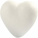 Harten - Witte Styropor Harten - Lichtgewicht Polystyreen Voor Knutselprojecten, Feestdecoratie & DIY - Makkelijk Te Verven & Versieren - H: 6cm - 5 Stuks