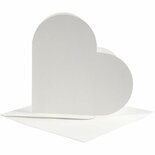 Hartvormige Kaarten, off-white, afmeting kaart 12,5x12,5 cm, afmeting envelop 13,5x13,5 cm, 10 set