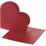Hartvormige Kaarten - Rood - DIY Wenskaarten Met Enveloppen - Wenskaarten Maken - Knutselpapier - DIY Kaarten - Kaartformaat 12,5x12,5 cm - Envelop 13,5x13,5 cm - Set van 10