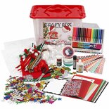 Hobbybox - Knutselpakket - Diverse Kleuren - Compleet DIY Pakket met Strasstenen, Satijnlint, Pailletten, Viltstiften & Schaar - Perfect voor Creatieve Workshops & Cadeaus