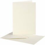 Kaarten & Enveloppen, off-white, afmeting kaart 10,5x15 cm, afmeting envelop 11,5x16,5 cm, 10 set