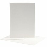 Kaarten En Enveloppen - Kaartenset - Dubbelzijdige Kaarten - DIY - Kaarten Maken - Off-White - 12,5x17,5cm - 220 Gram - Envelop: 14x19cm - 10 Sets
