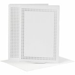 Kaarten En Enveloppen - DIY Borduurset - Witte Kaarten 10,5x15 cm - Enveloppen 11,5x16,5 cm - 6 sets - 1 doos - Handgemaakte Kaarten - Hobbykaarten - Knutselpapier