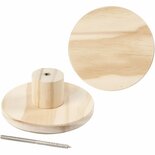 Kapstok Rond - Grenen Hout DIY Decoratie Kapstok - Diameter 11 cm - Diepte 4,5 cm - Inclusief Ophangbeslag - 1 stuk - Wandhaak - Duurzaam Hout - Rustieke Stijl