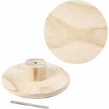 Kapstok Haak - Rond - 4,5 cm Diameter - 15 cm Breed - Licht Hout - Inclusief Ophangbeslag - Stijlvolle Wandhaak voor DIY Interieurdecoratie