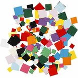 Karton Mozaïek - Felgekleurd - Vierkant - 20+15+20 mm - 180 gr - 3 Verschillende Maten - Creatief DIY Karton voor Mozaïekprojecten