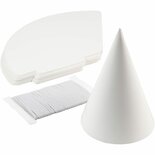 Witte Kartonnen Kegel - DIY Kartonnen Hoed - Uitknipbare Kegel van Dik Karton - Perfect voor Feesthoeden, Maskers & Knutselprojecten - 23 cm Hoog - 16,5 cm Diameter - 50 Stuks