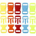 Klik sluiting, diverse kleuren, L: 29 mm, B: 15 mm, gatgrootte 3x11 mm, 100 stuk