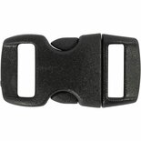 Klik Sluiting - Zwarte Kunststof Gesp - DIY Gesp Voor Accessoires, Rugzakken & Riemen - Geschikt Voor Diverse Toepassingen - Lengte 29 mm - Breedte 15 mm - Gatgrootte: 3x11 mm - Set van 4 Stuks