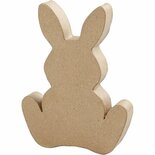 Konijn Hout - H: 18 cm - Diepte 2,5 cm - 1 Stuk - DIY Knutselen - Voor Creatieve Projecten