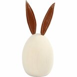 Houten Konijn DIY - Vrijstaande Houten Decoratie - Perfect voor Schilderen, Pyrografie & Creatieve Knutselprojecten - Inclusief Imitatie Leren Oren - 19 cm Hoog