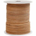 Leerkoord - Beige Leren Koord - Hobbykoord Van Leer - Leather Cord - Draad Voor Sieraden Maken - Macramé Koord - Beige - Dikte 2mm - Lengte 50m - 1 Rol