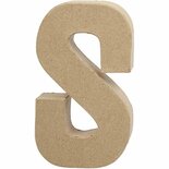 Papier-Mâché Letter S - Creatieve Kartonnen Alfabet Letter - DIY Muurdecor & Knutselprojecten - Handgemaakt & Perfect voor Decoupage - 20,3 cm Hoog - 11,4 cm Breed - 2,6 cm Dikte