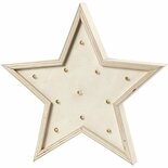 Lichtbox Hout - LED Decoratie Ster - Warm Wit Licht - DIY Interieurverlichting - Knutselen & Creatief Werk - Vrijstaande Houten Lamp - Gezellige Sfeerverlichting - 26 cm