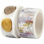 Masking tape, zegels en landschappen, L: 3+5 m, B: 20+25 mm, 2 rol/ 1 doos