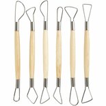 Mirettes Set Ronde Kanten - Boetseergereedschap - Kleigereedschap - Pottenbakkersgereedschap - Modelleer Tools - Kunstgereedschap - Hobby Gereedschap - L 20 cm - 6 Stuks