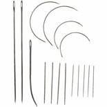 Reparatieset Naalden - 16 Stuks - Naalden Voor Leer, Canvas & Stoffen - Handige Set Met Verschillende Naaldformaten - Ideaal Voor Handwerk & Hobbyprojecten