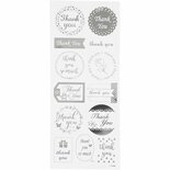 Stickers Zilver - Thank You Stickervel - Zelfklevende Bedankstickers - DIY Decoratie Voor Feest & Kaarten Maken - 10x24 cm