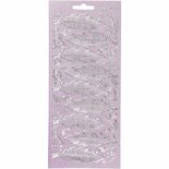 Stickers Zilver - Veren Stickers - Natuurthema Zelfklevende Stickervellen - DIY Creatieve Plakstickers & Decoratie - 10x23 cm