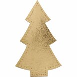 Kerstboom, goud, H: 18 cm, B: 11 cm, 350 gr, 4 stuk