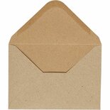 Enveloppen - Kraft Bruin - Naturel Enveloppen - Papieren Enveloppen - A6 Formaat - 11,5x16cm - 110 Gram Papier - Hobby Papier - Cadeauverpakking - Happy Moments - 10 Stuks
