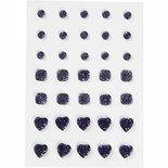 Strasstenen - Home deco - Rond/vierkant/hart - Kunststof - Blauw - Vivi Gade - 35 Stuks