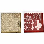Deco Folie Goud Rood Wit - Transferfolie Gevlochten Harten - DIY Gouden Transferfolie - 15x15 Cm - Set van 4 Vellen
